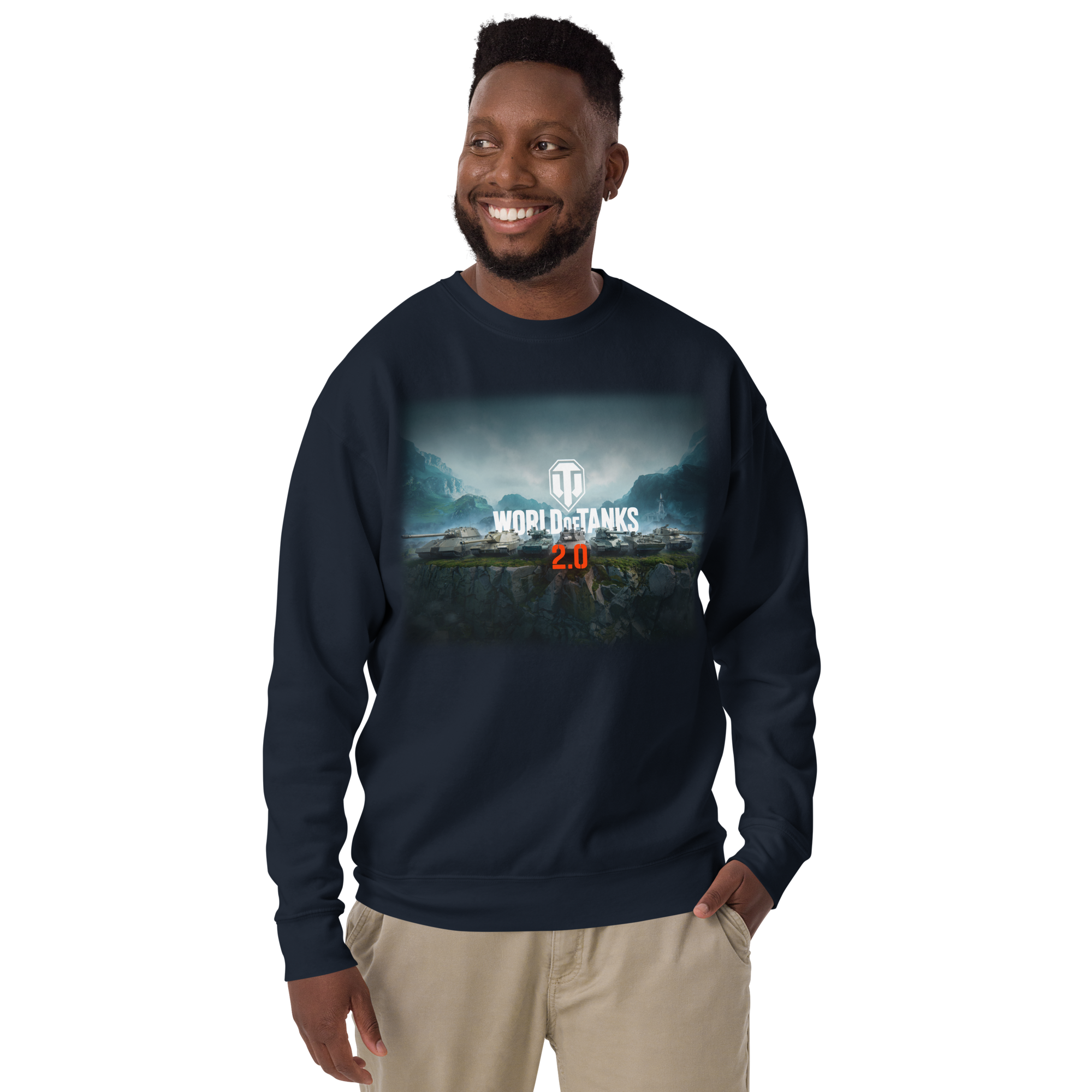 World of Tanks 2.0 Ridgeline felpa girocollo blu cotone