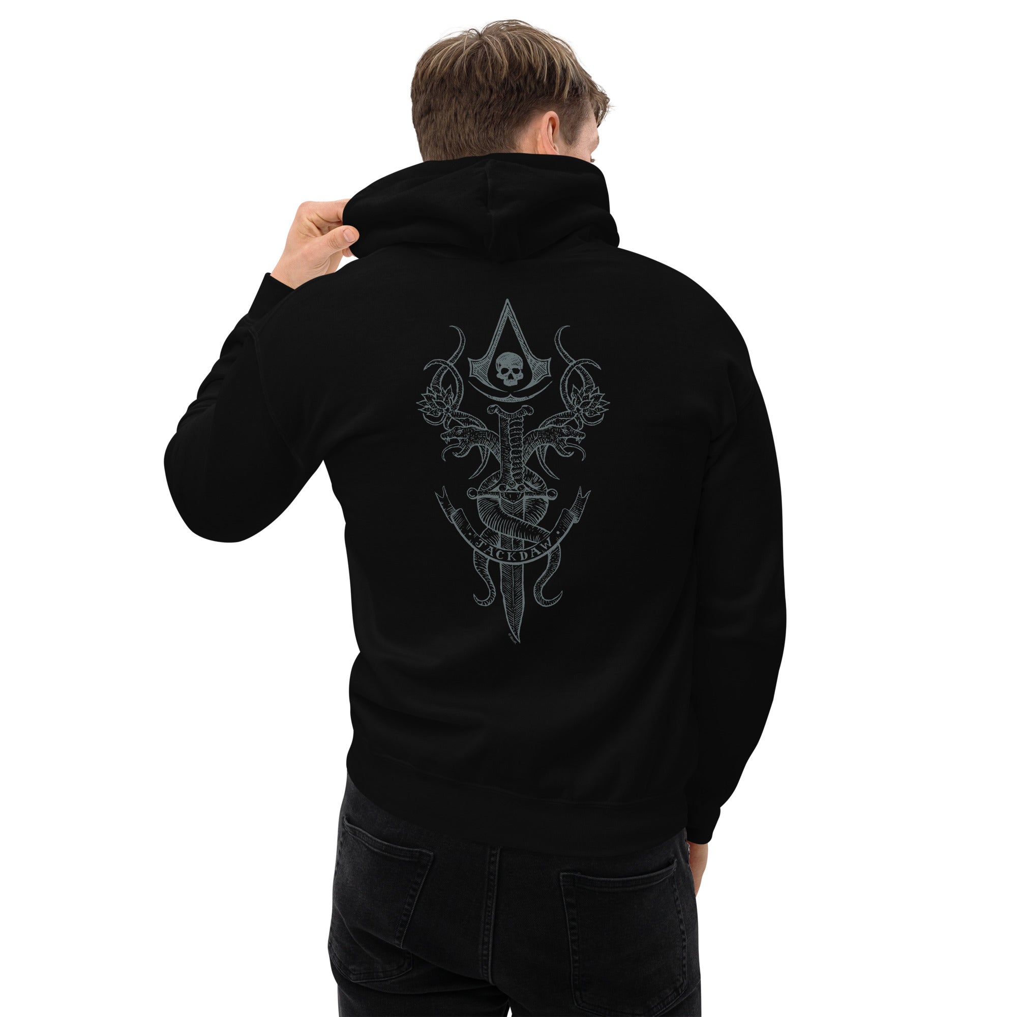 Ubisoft Assassin's Creed Black Flag Jackdaw felpa cappuccio nera