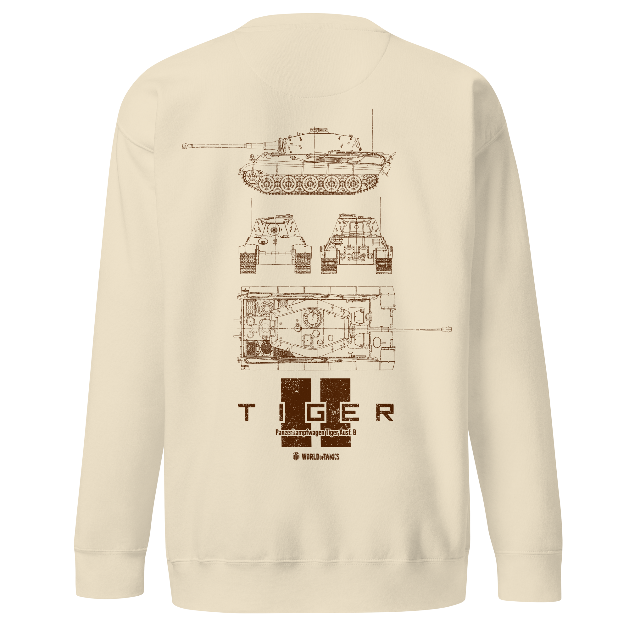 World of Tanks Blueprint Tiger II felpa girocollo cotone