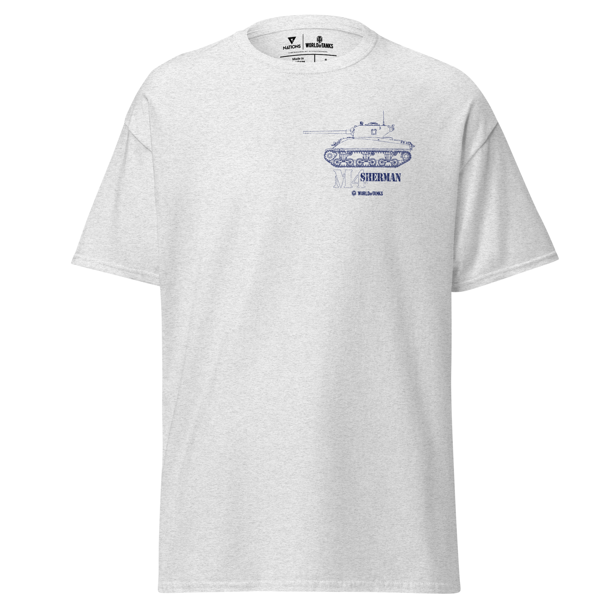 World of Tanks M4 Sherman Blueprint t-shirt cotone S-3XL