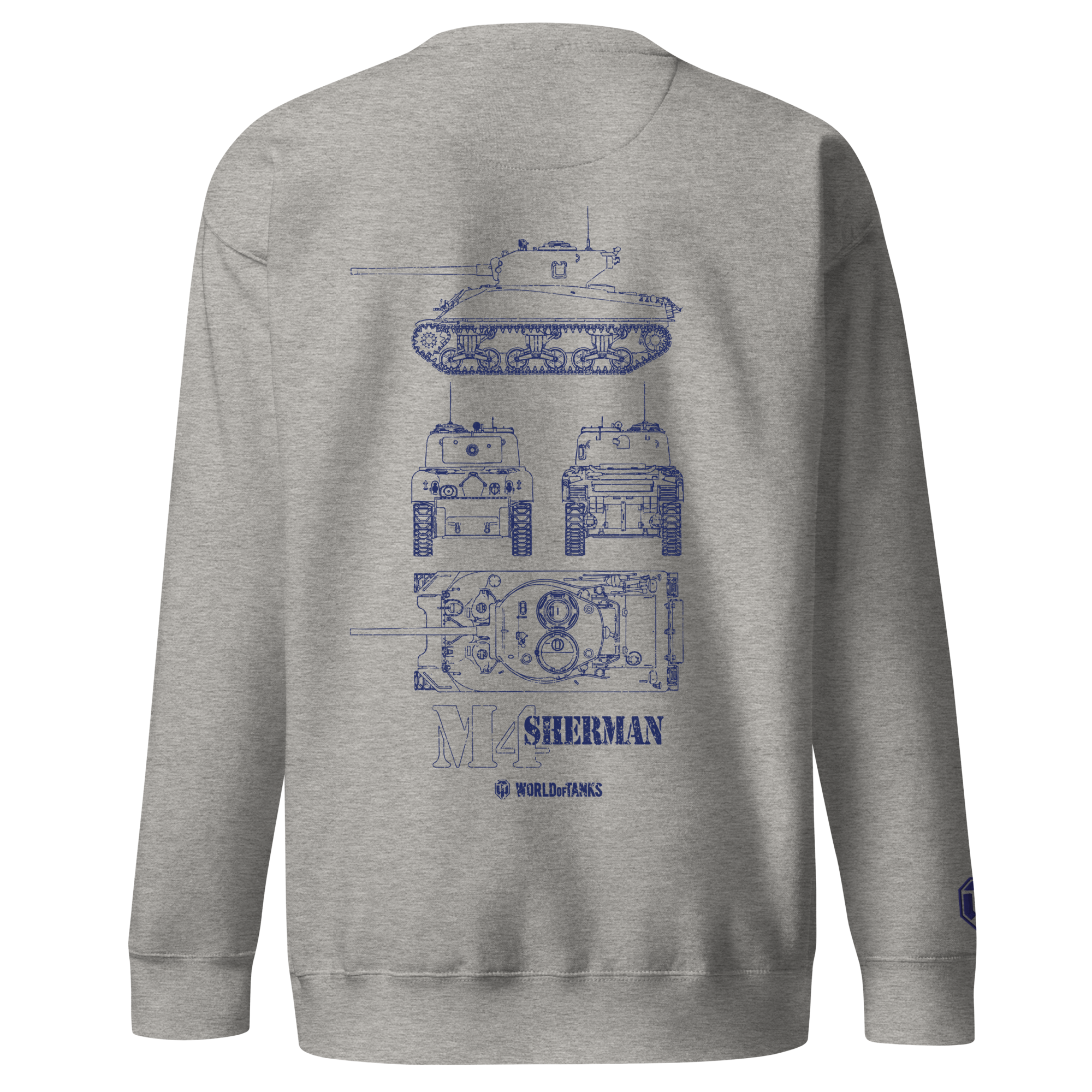 World of Tanks M4 Sherman Blueprint felpa girocollo in cotone