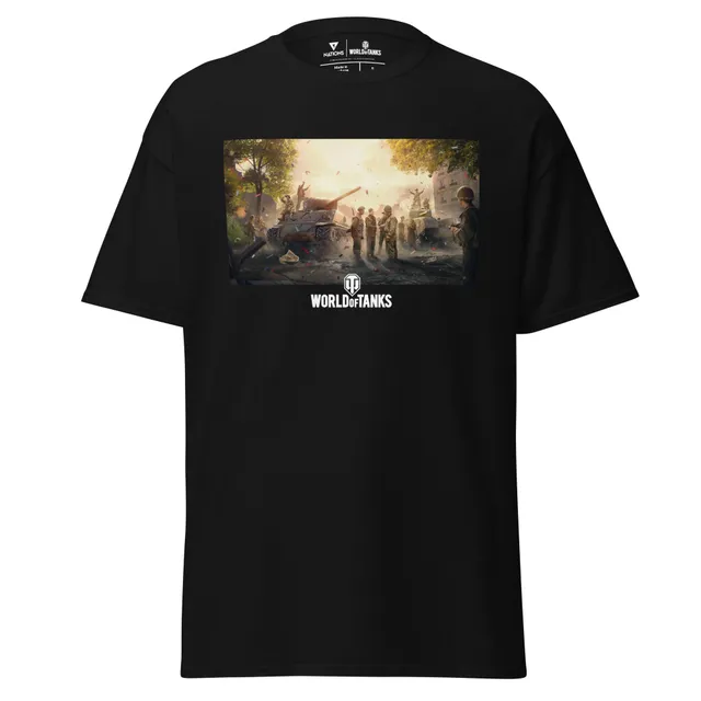 World of Tanks Victory Day Panels Tee maglietta nera 100% cotone