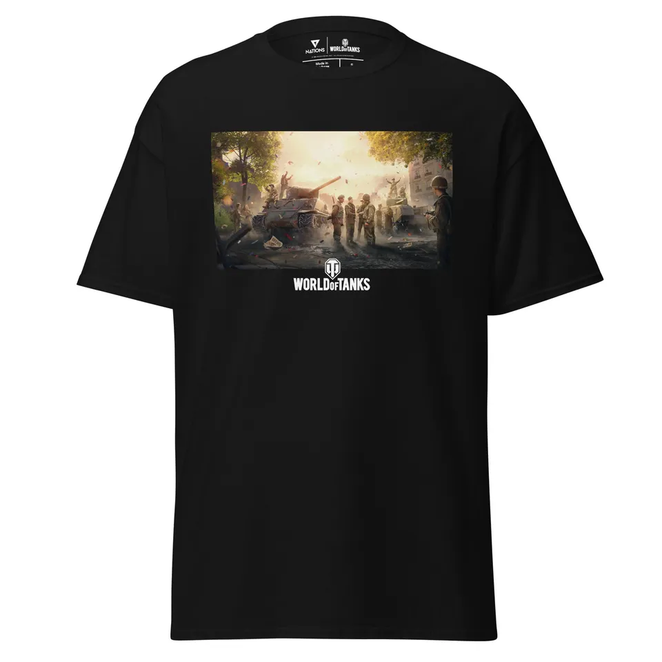 World of Tanks Victory Day Panels Tee maglietta nera 100% cotone