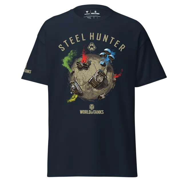 World of Tanks Steel Hunter Global Tee t-shirt navy cotone