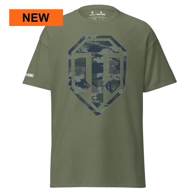 World of Tanks Tank Camo Logo t-shirt cotone