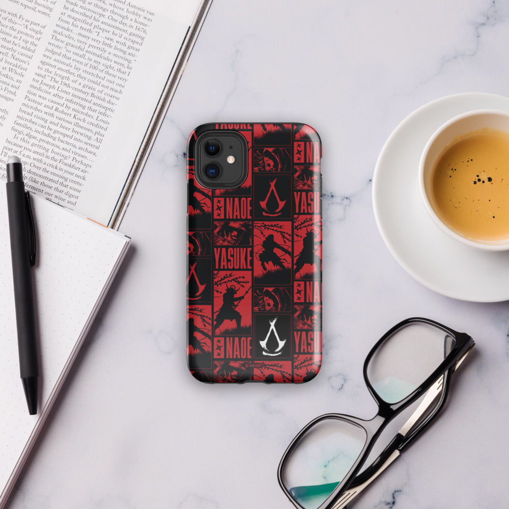 Ubisoft Assassin's Creed Names cover iPhone 16 Pro Max doppia protezione