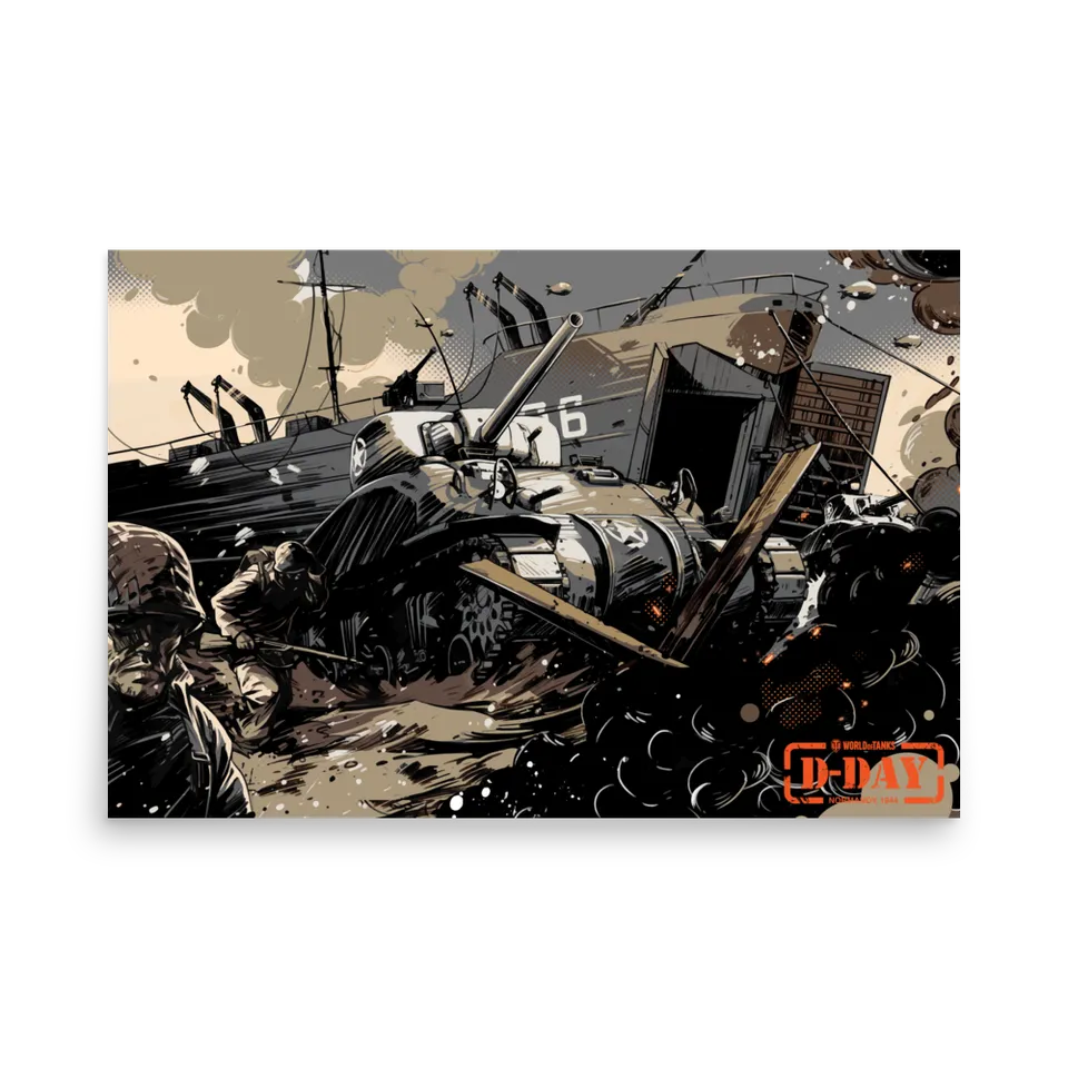 World of Tanks D-Day Fury Storm poster carta opaca