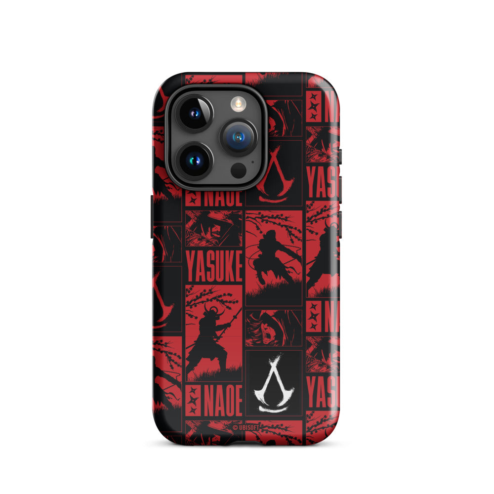 Ubisoft Assassin's Creed Names cover iPhone 16 Pro Max doppia protezione