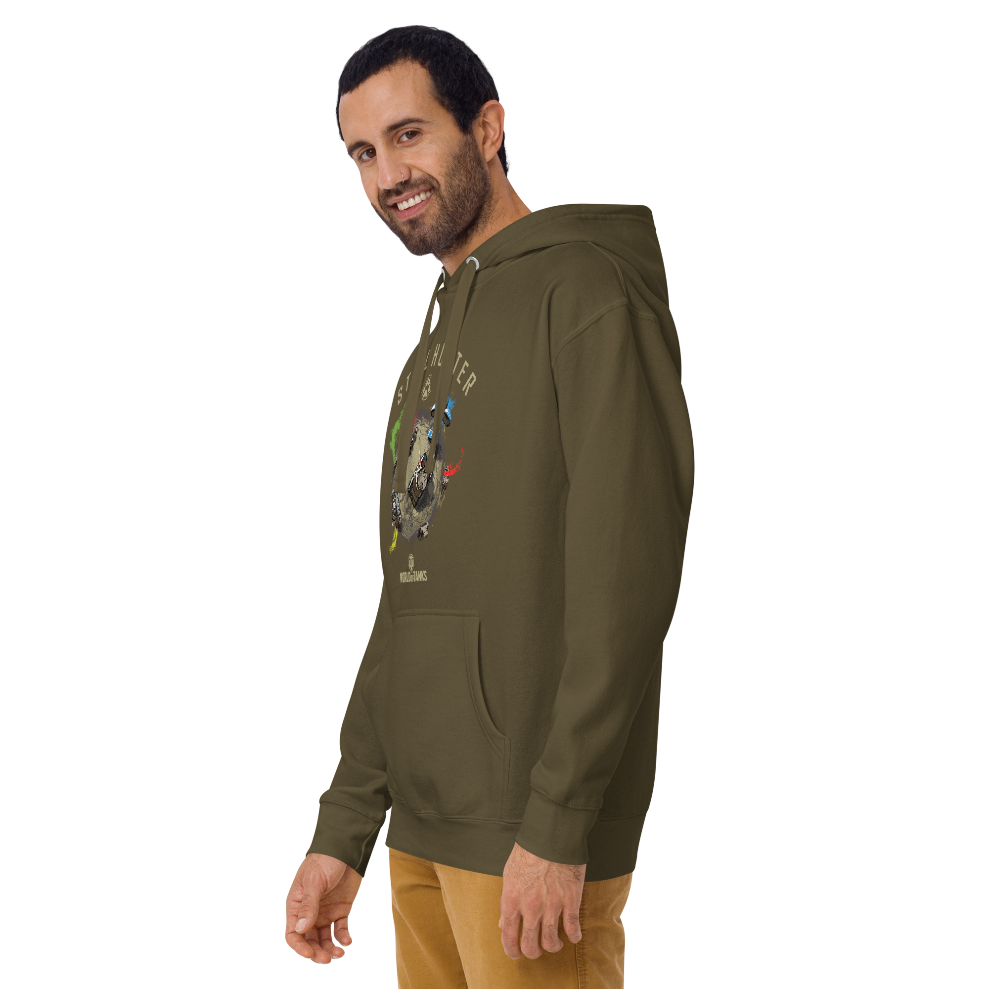 World of Tanks Steel Hunter felpa cappuccio verde unisex