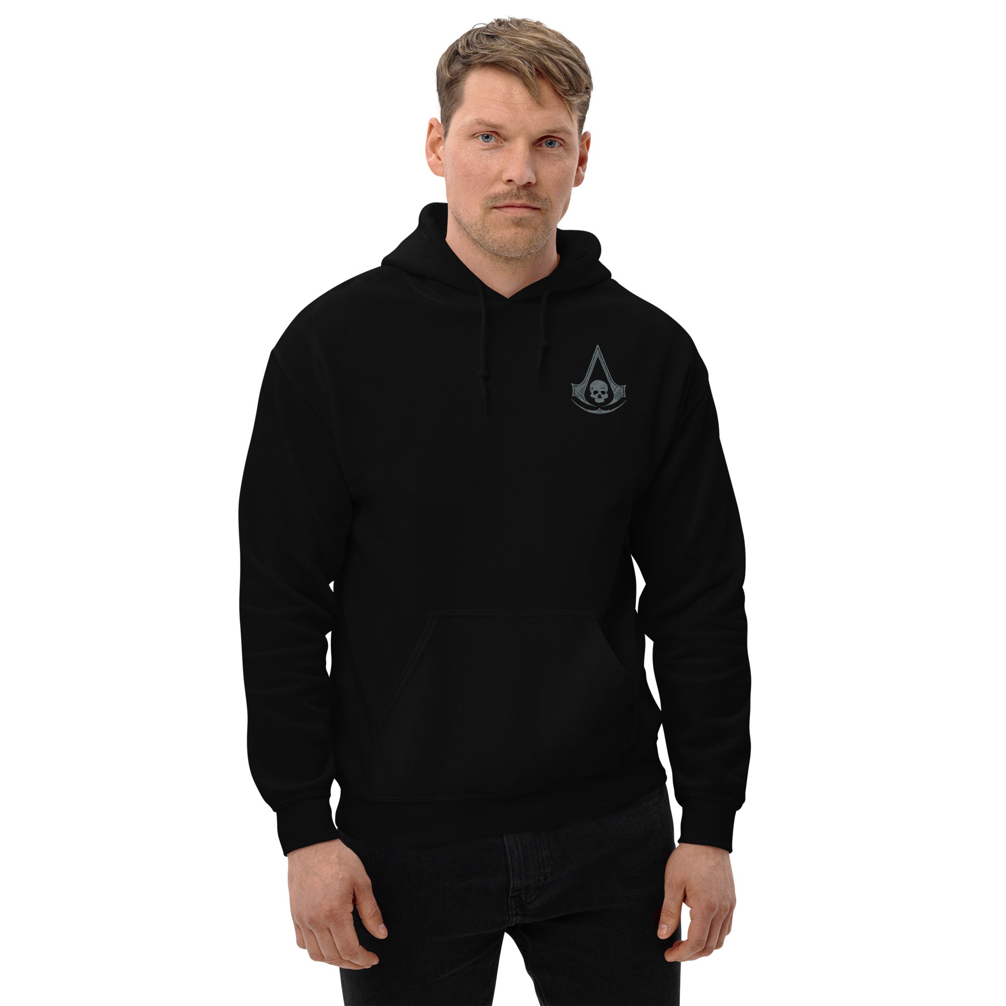 Ubisoft Assassin's Creed Black Flag Jackdaw felpa cappuccio nera