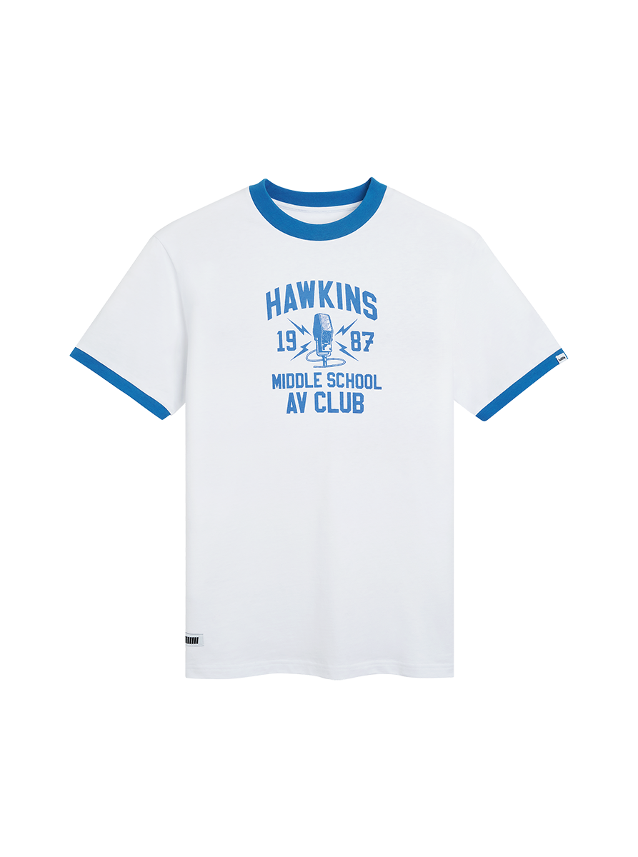 Stranger Things Hawkins AV Club t-shirt cotone bio