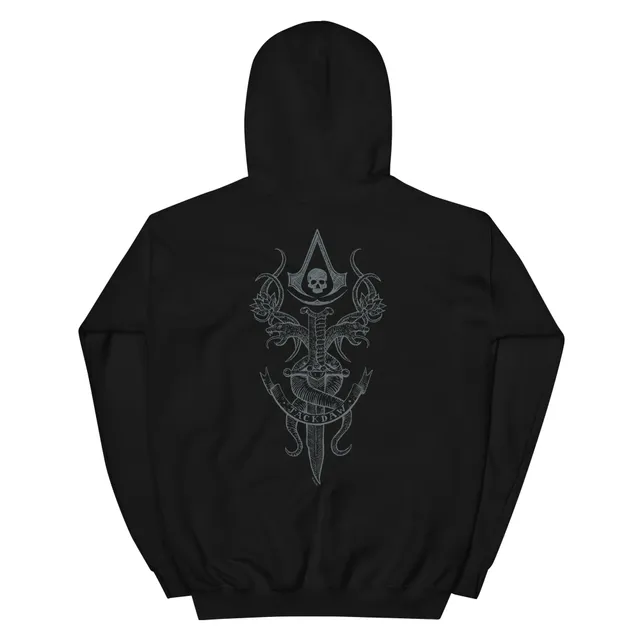 Ubisoft Assassin's Creed Black Flag Jackdaw felpa cappuccio nera
