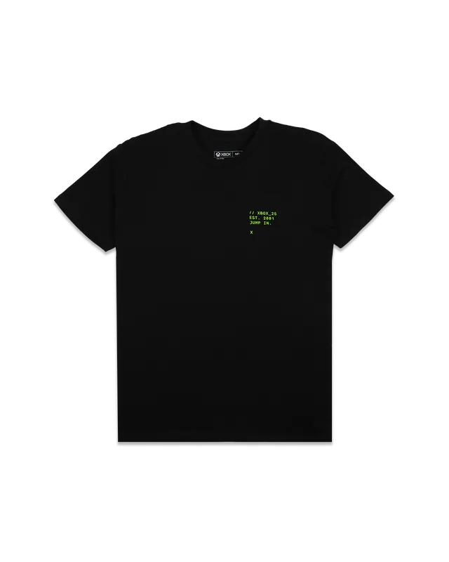 Xbox Gear 25 Years of Play Maglietta Nera Cotone