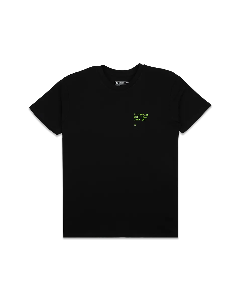 Xbox Gear 25 Years of Play Maglietta Nera Cotone