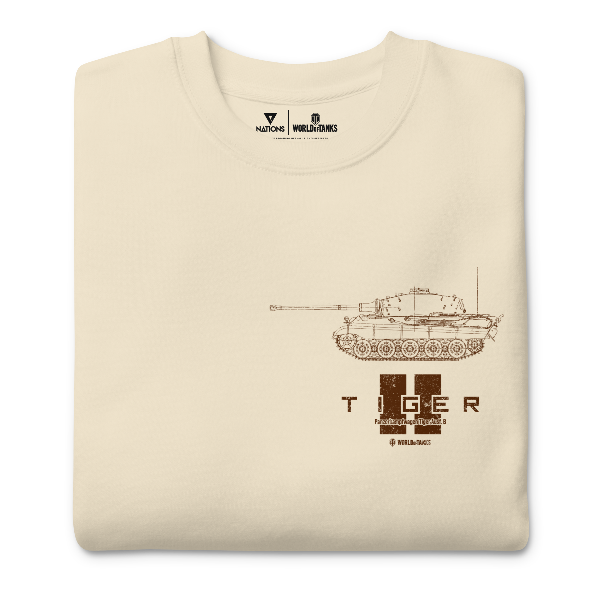 World of Tanks Blueprint Tiger II felpa girocollo cotone