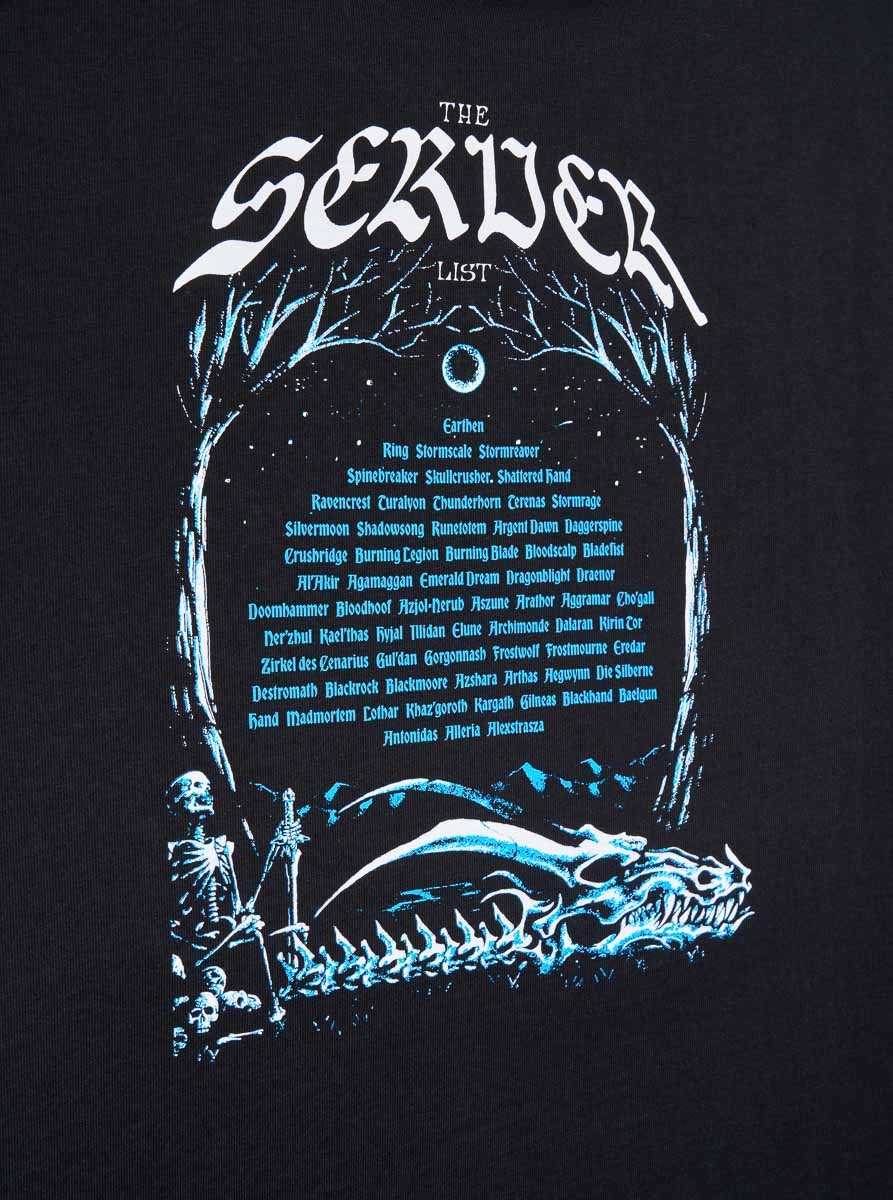World of Warcraft Realm List T-shirt maglietta server
