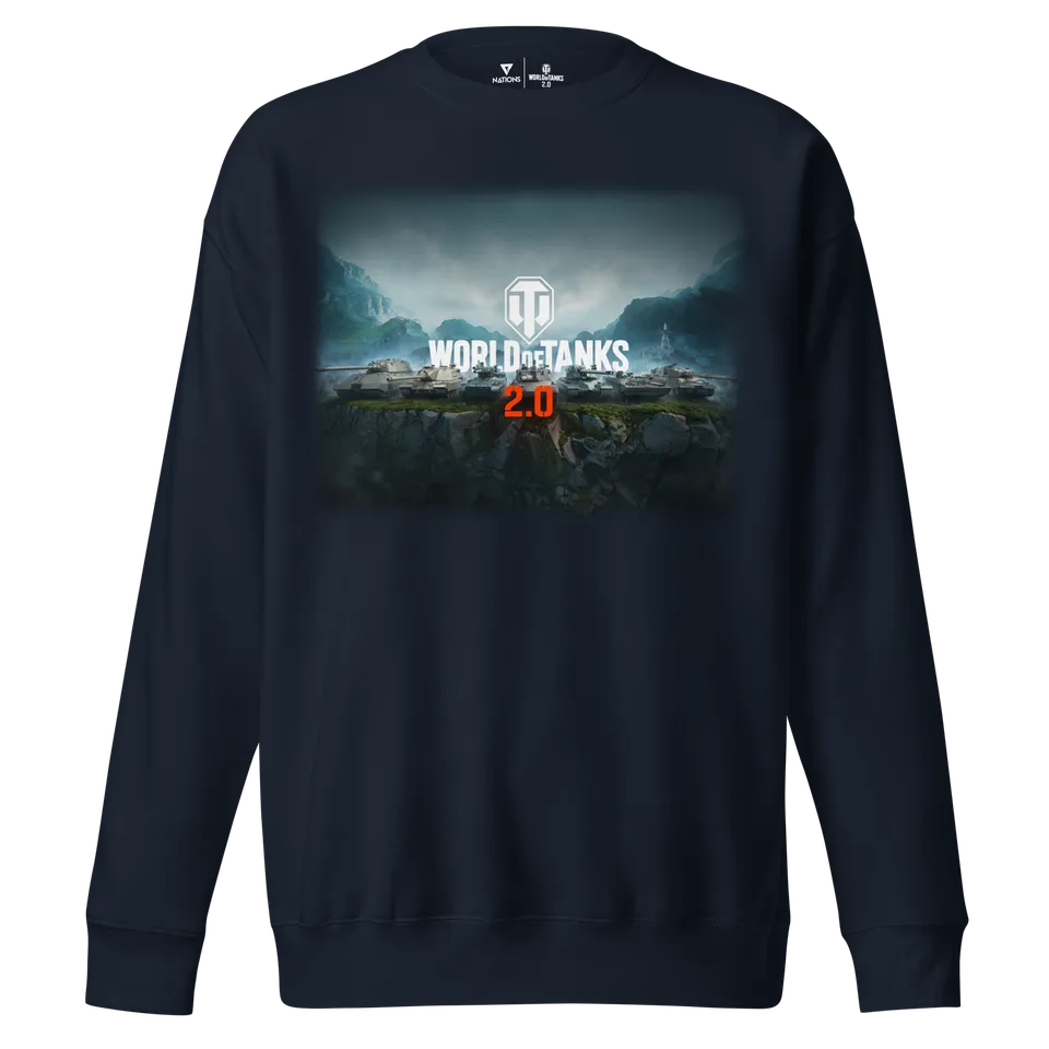 World of Tanks 2.0 Ridgeline felpa girocollo blu cotone