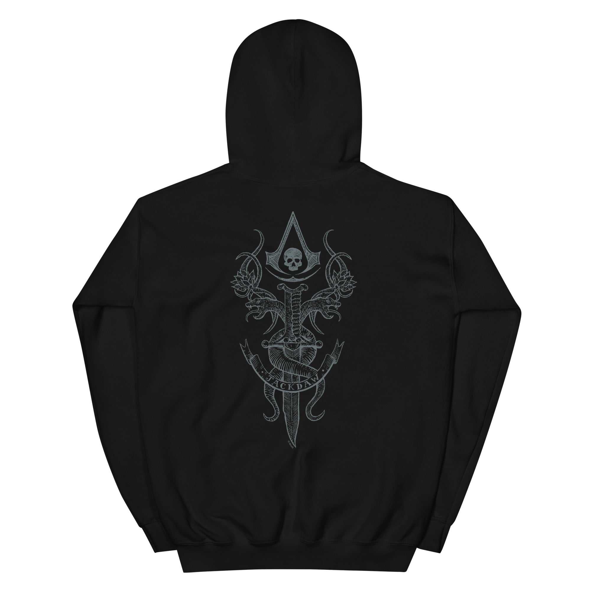 Ubisoft Assassin's Creed Black Flag Jackdaw felpa cappuccio nera
