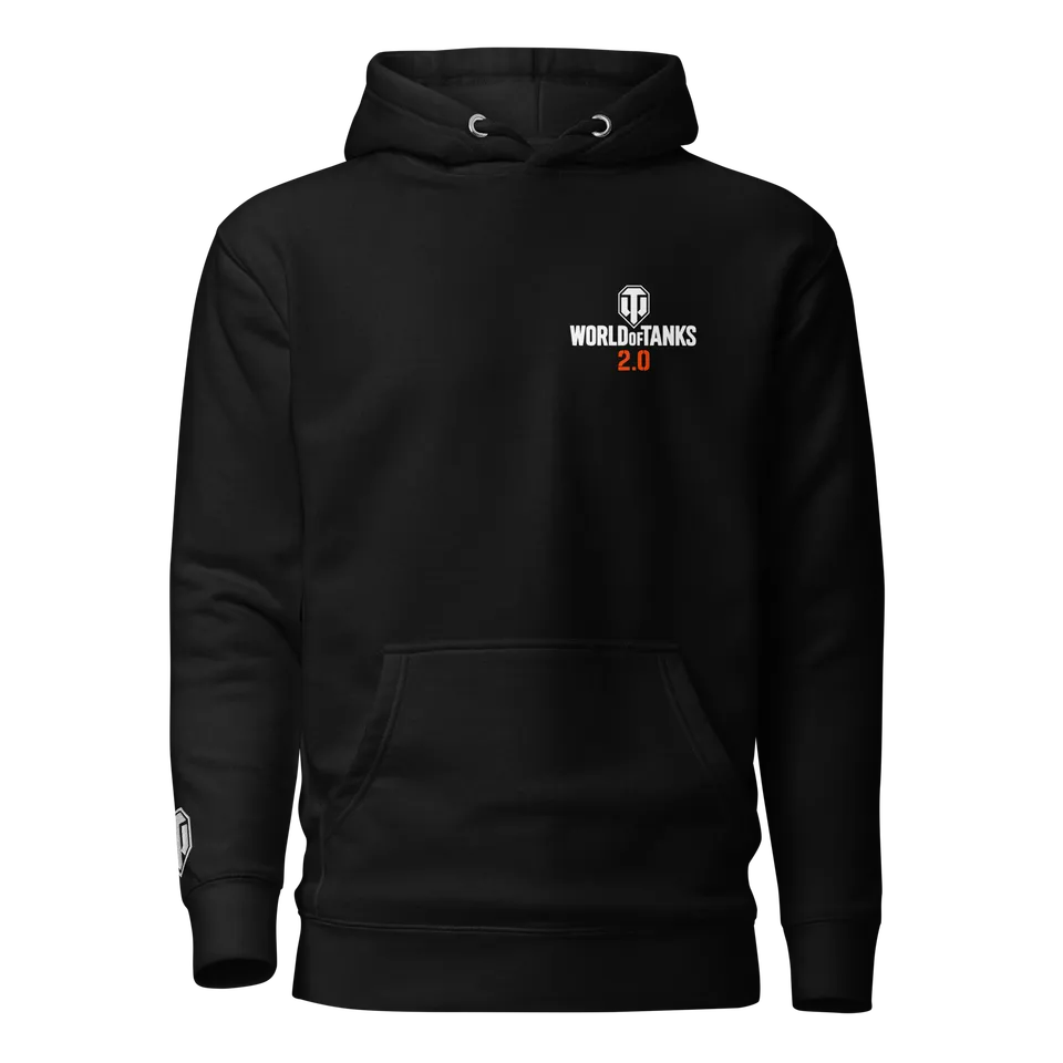 World of Tanks 2.0 felpa cappuccio nera cotone