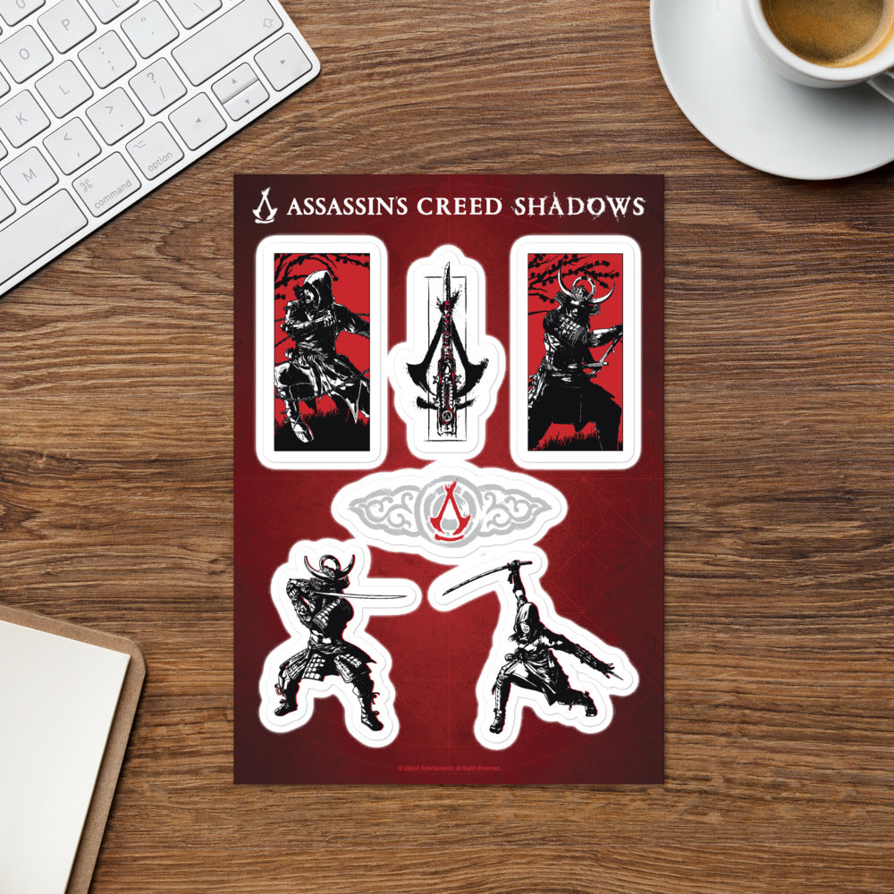 Assassin's Creed Shadows foglio stickers carta lucida