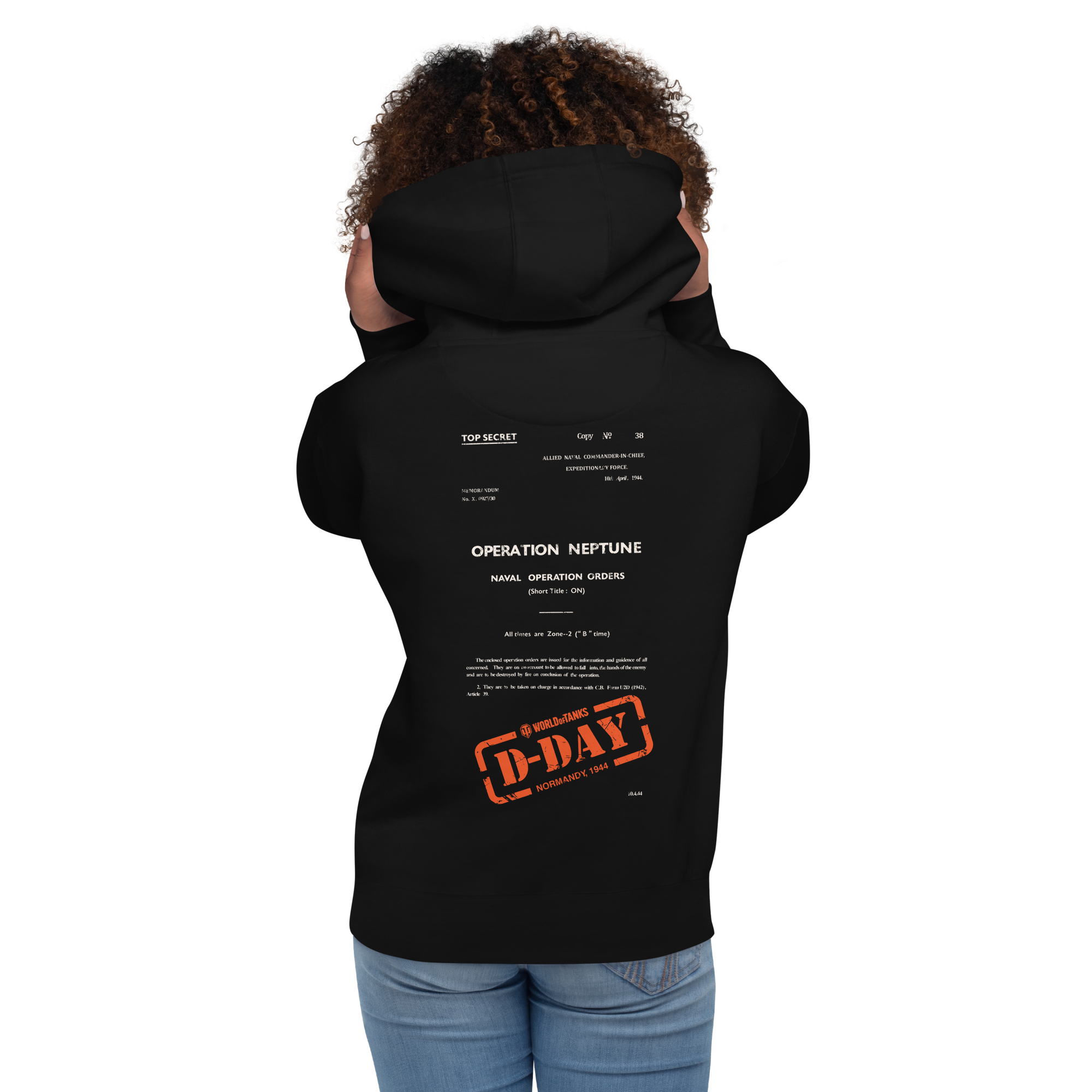 World of Tanks D-Day Top Secret Hoodie felpa nera cappuccio