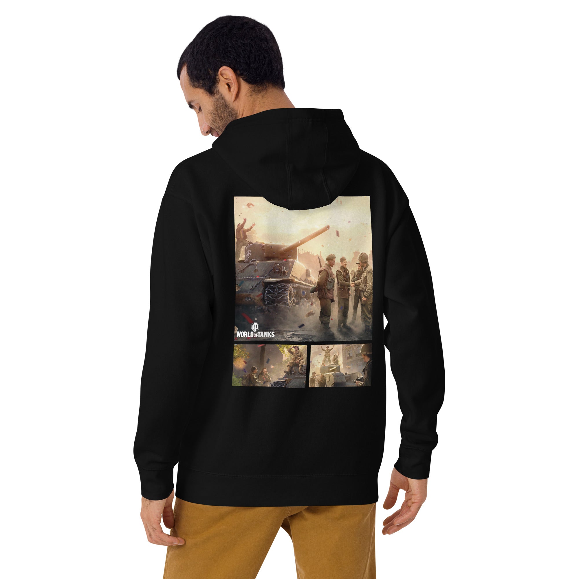 World of Tanks Victory Day Panels felpa cappuccio nera