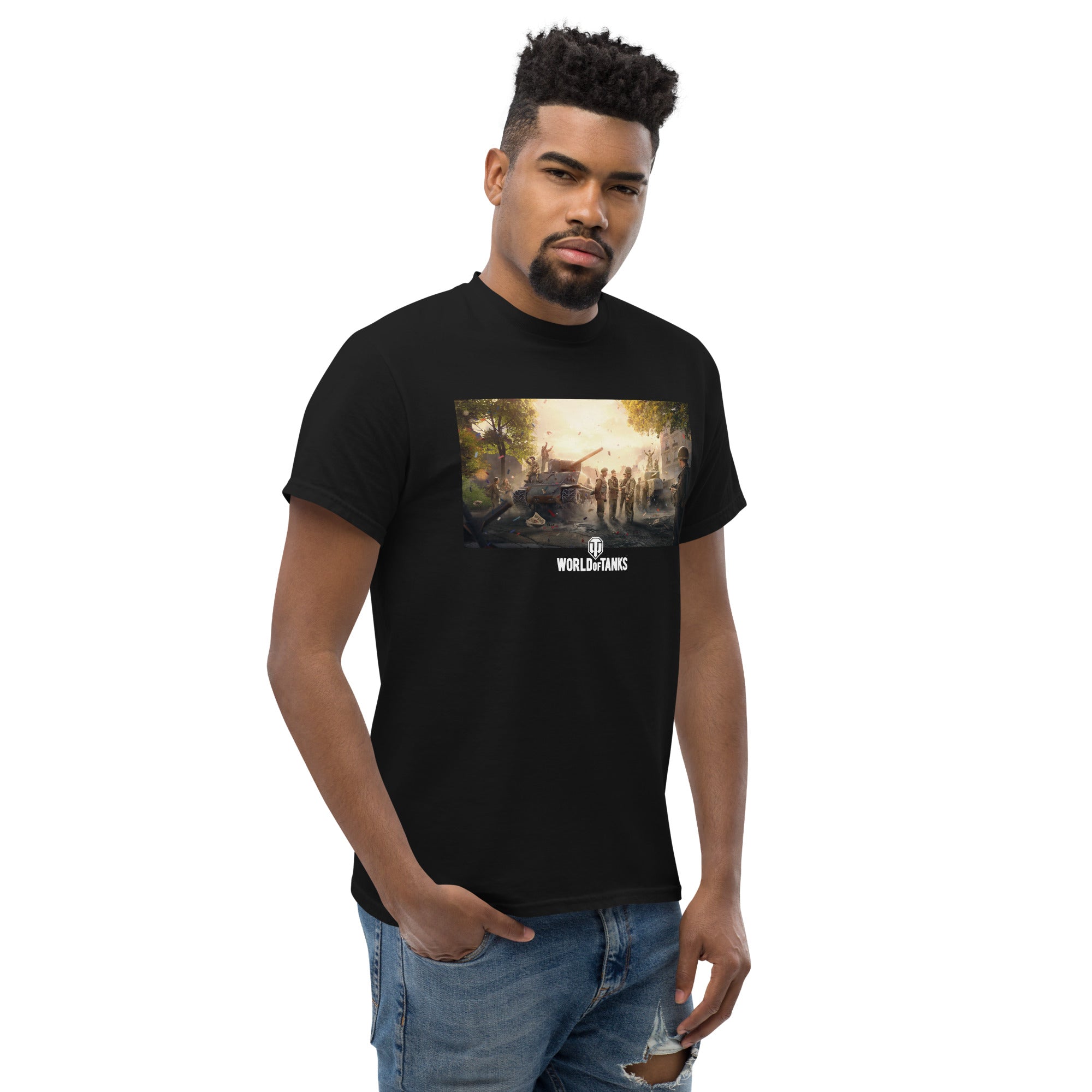 World of Tanks Victory Day Panels Tee maglietta nera 100% cotone