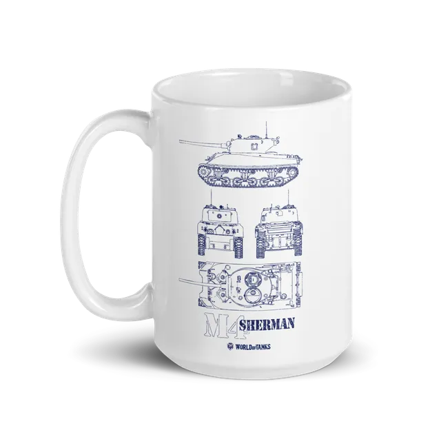 World of Tanks M4 Sherman Blueprint tazza ceramica