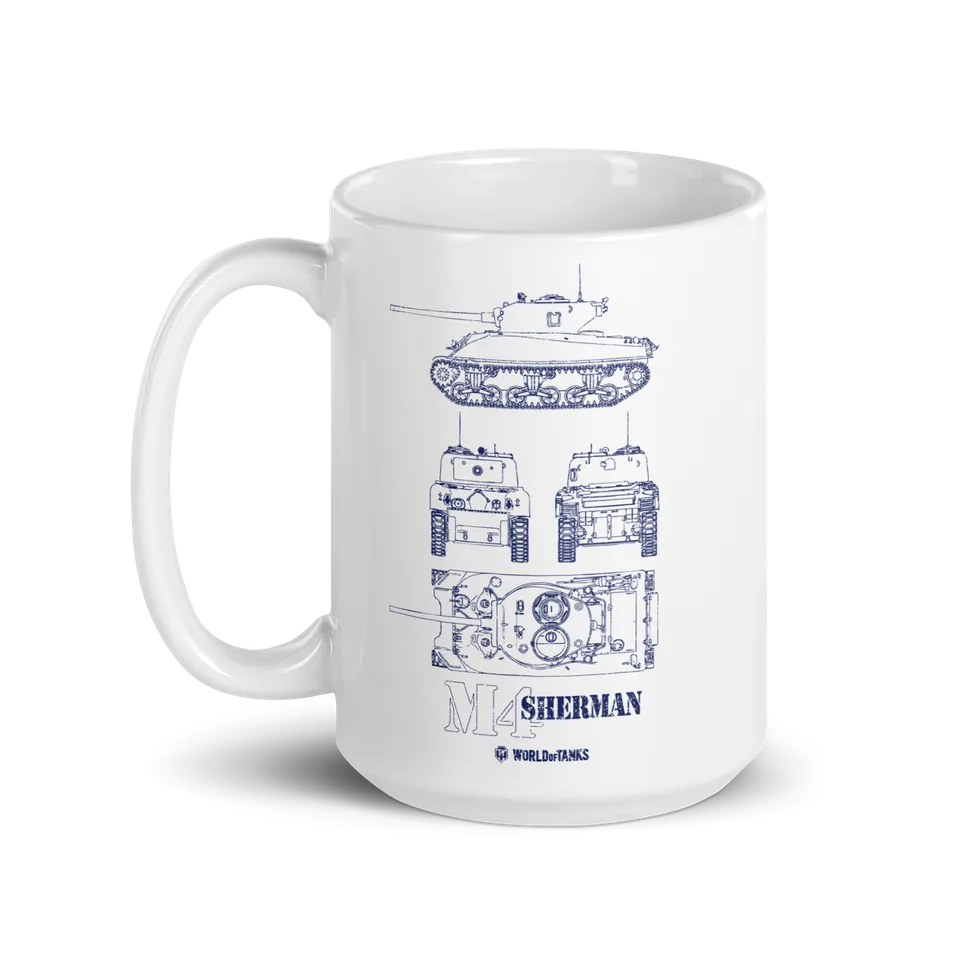 World of Tanks M4 Sherman Blueprint tazza ceramica