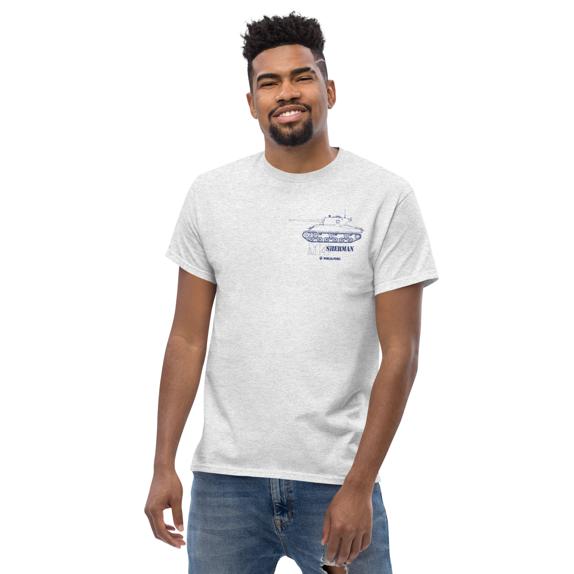 World of Tanks M4 Sherman Blueprint t-shirt cotone S-3XL