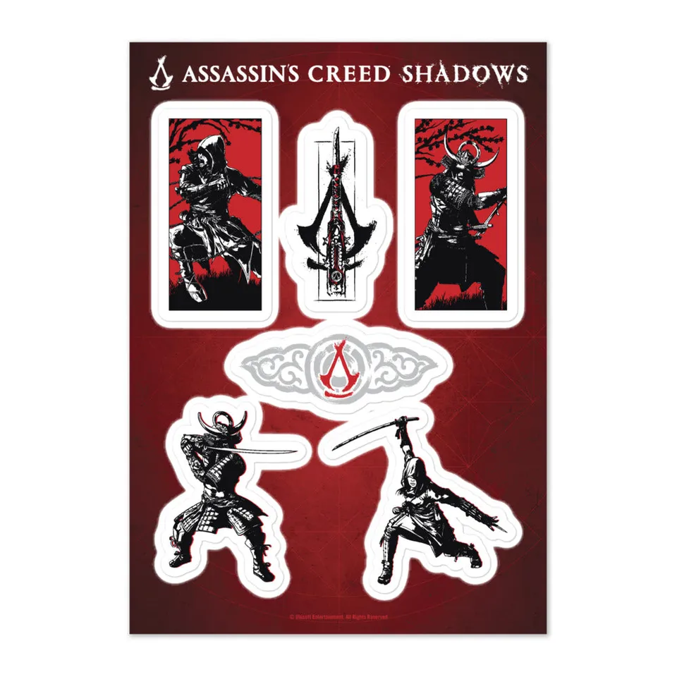 Assassin's Creed Shadows foglio stickers carta lucida