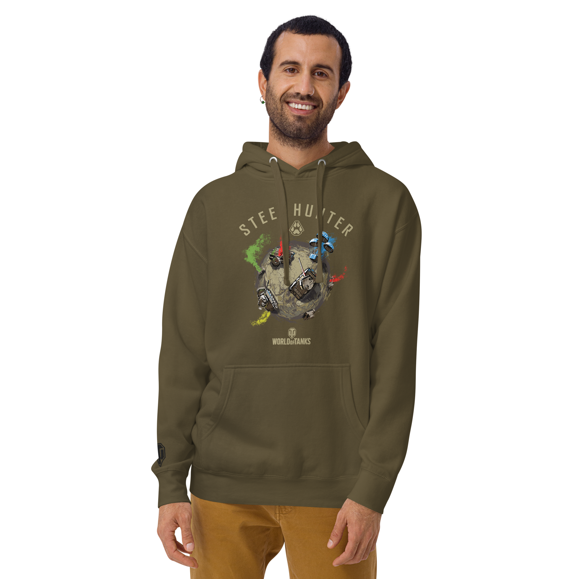 World of Tanks Steel Hunter felpa cappuccio verde unisex