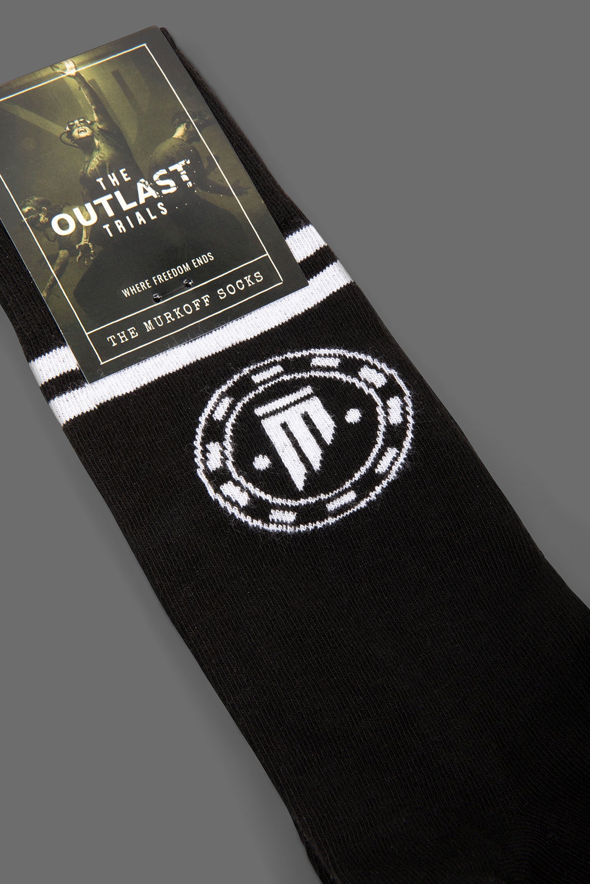 Red Barrels Murkoff Logo calzini neri con logo bianco