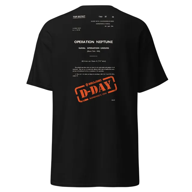 World of Tanks D-Day Top Secret maglietta nera cotone