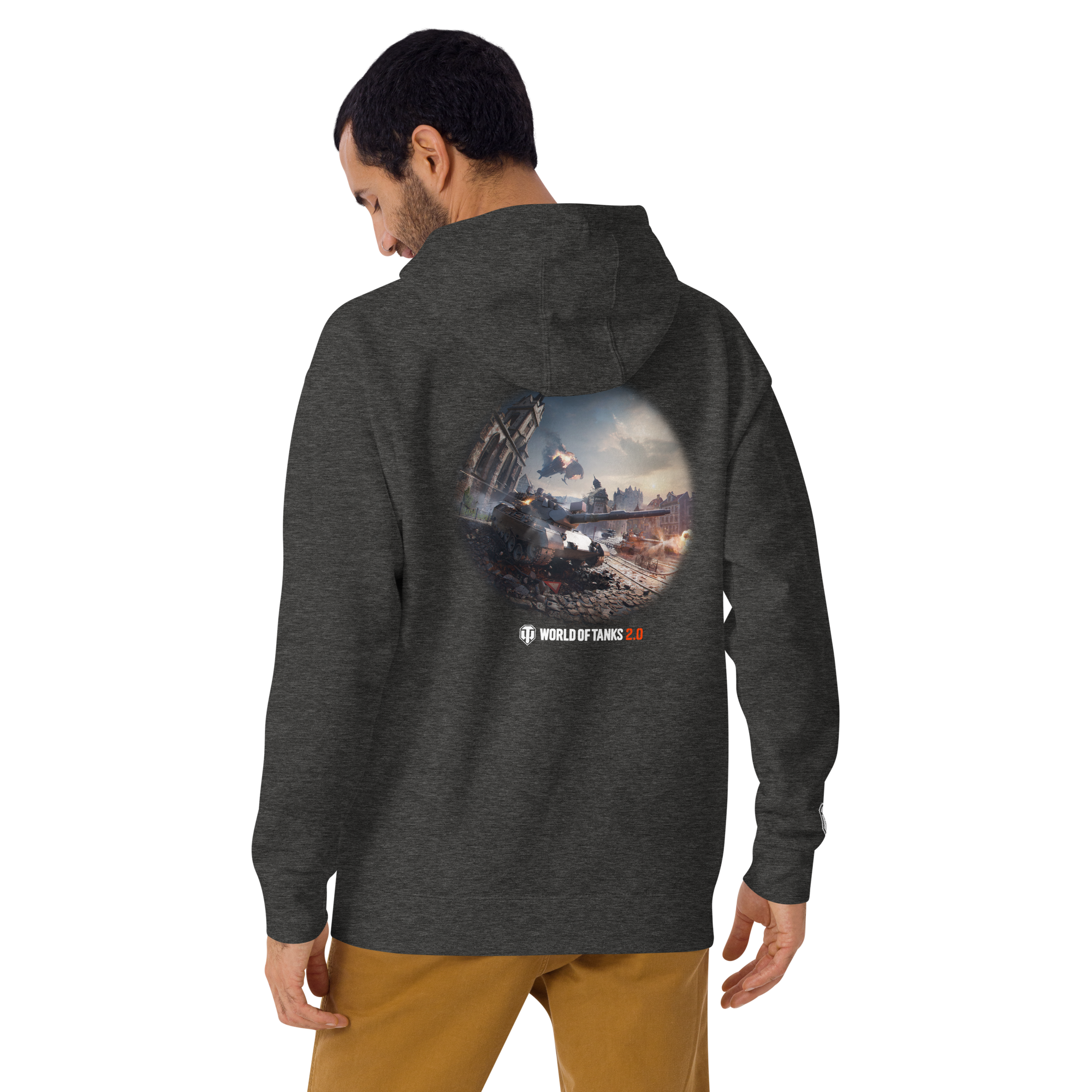 World of Tanks 2.0 felpa cappuccio charcoal heather