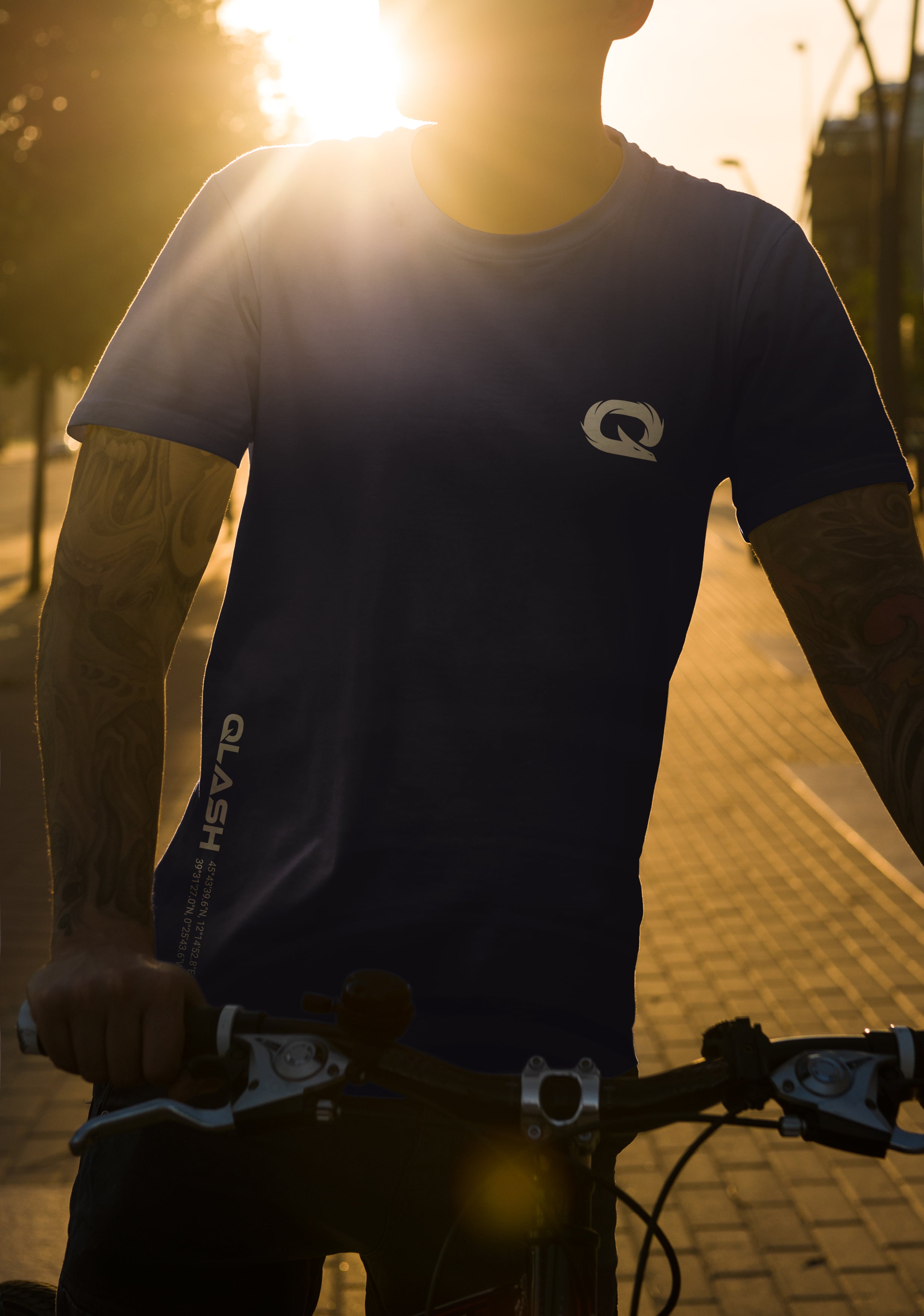 Qlash Minimal Navy maglietta blu navy 100% cotone