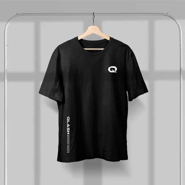 Qlash Minimal maglietta nera 100% cotone