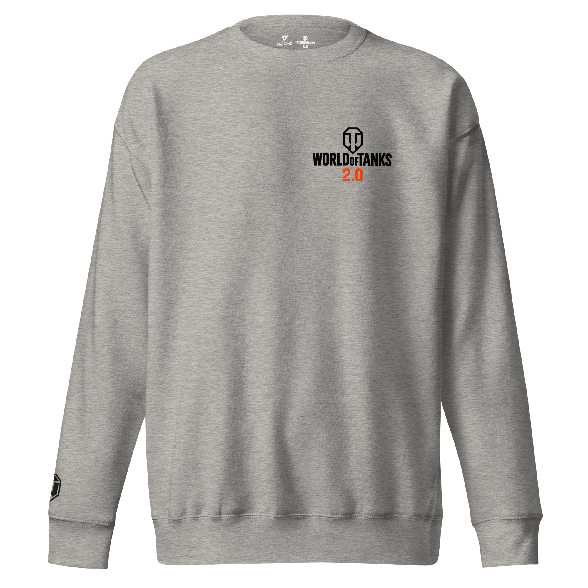 World of Tanks 2.0 felpa girocollo grigia cotone