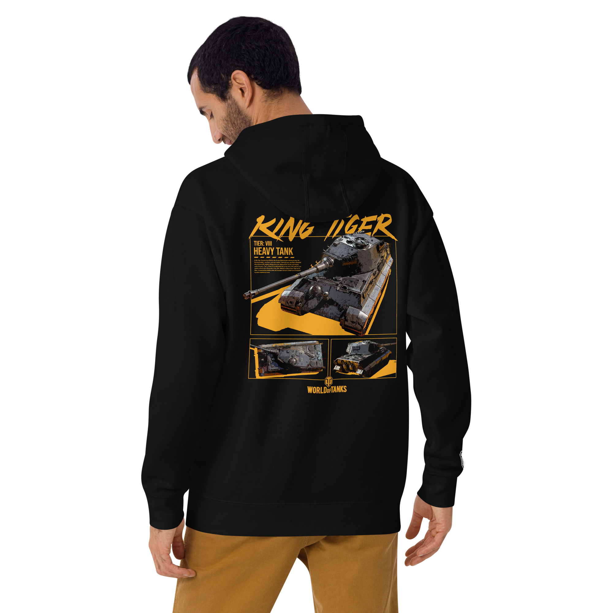 World of Tanks TankFest 2025 King Tiger felpa con cappuccio nera cotone