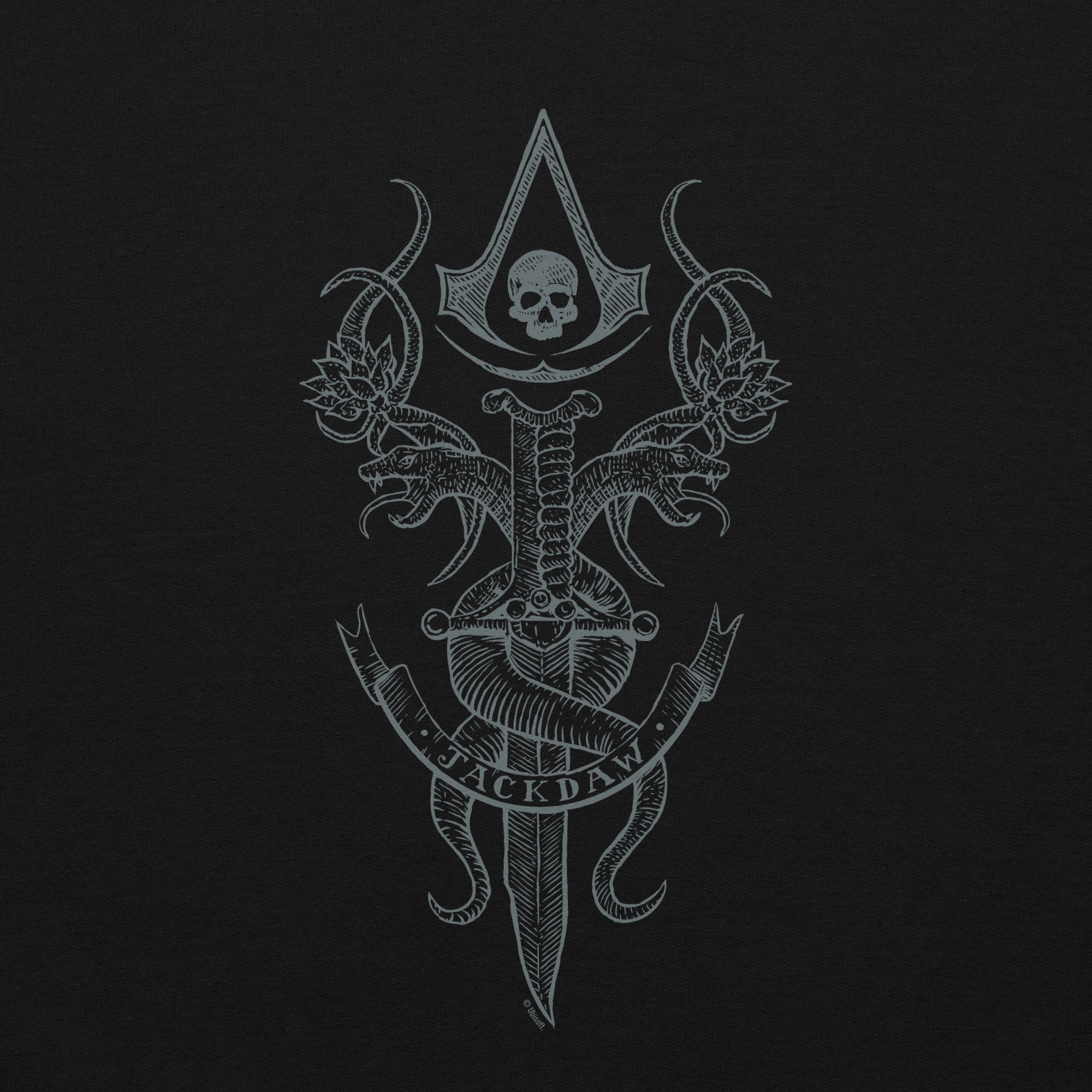 Ubisoft Assassin's Creed Black Flag Jackdaw felpa cappuccio nera