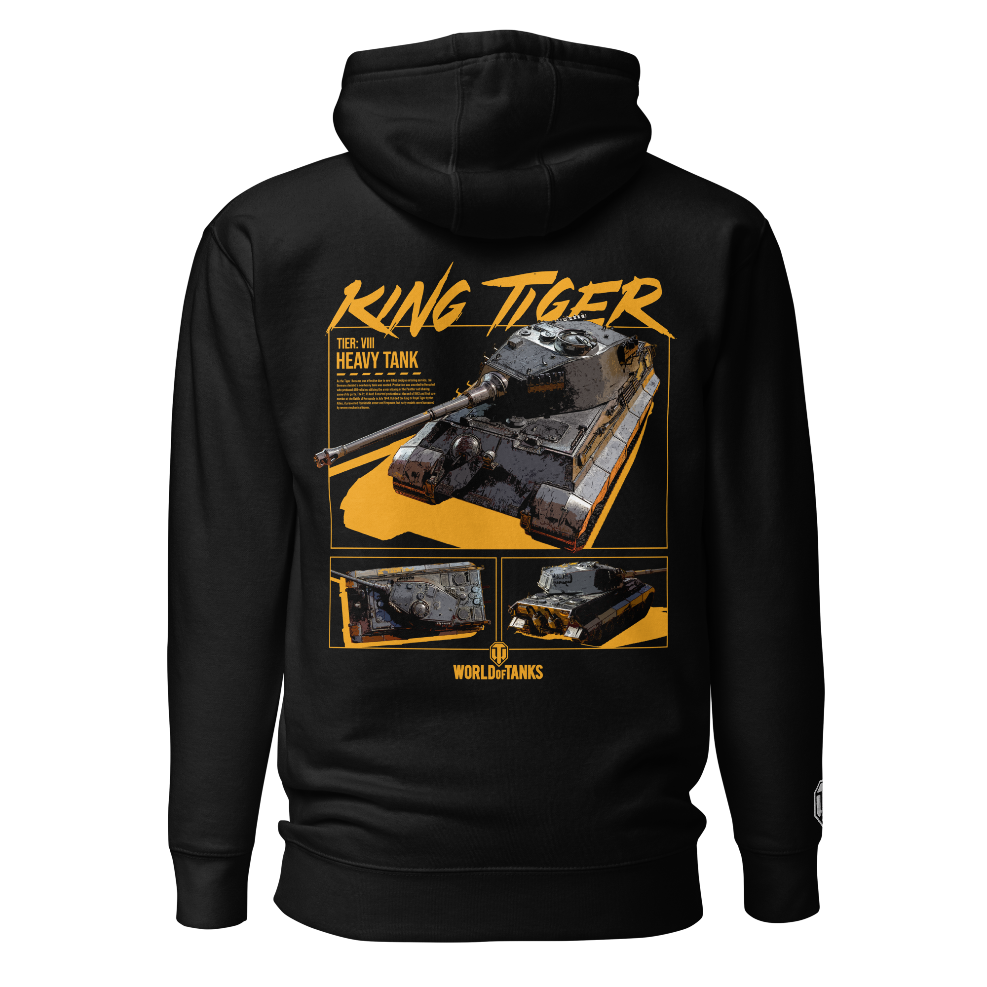 World of Tanks TankFest 2025 King Tiger felpa con cappuccio nera cotone