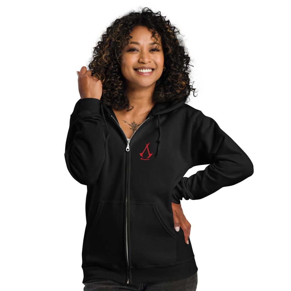 UBICollectibles Assassin's Creed Shadows felpa zip nera in misto cotone