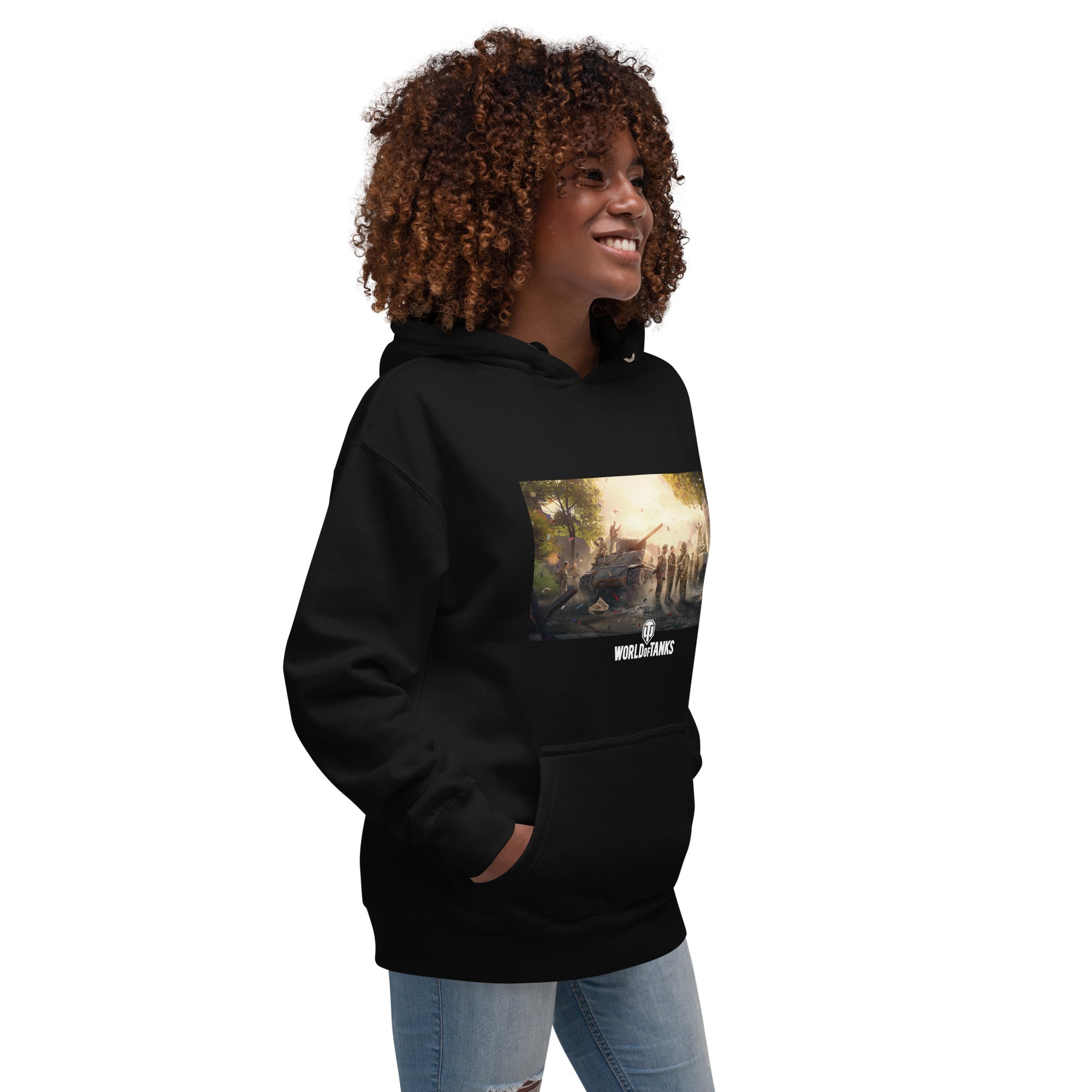 World of Tanks Victory Day Panels felpa cappuccio nera