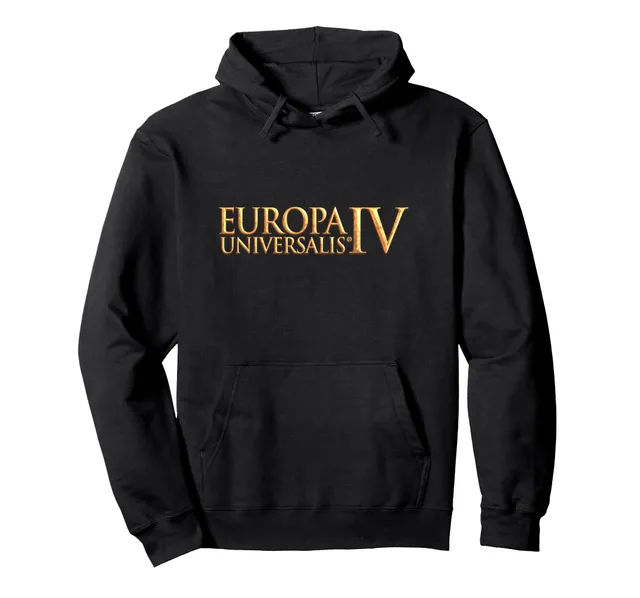 Europa Universalis IV logo felpa con cappuccio grigio scuro