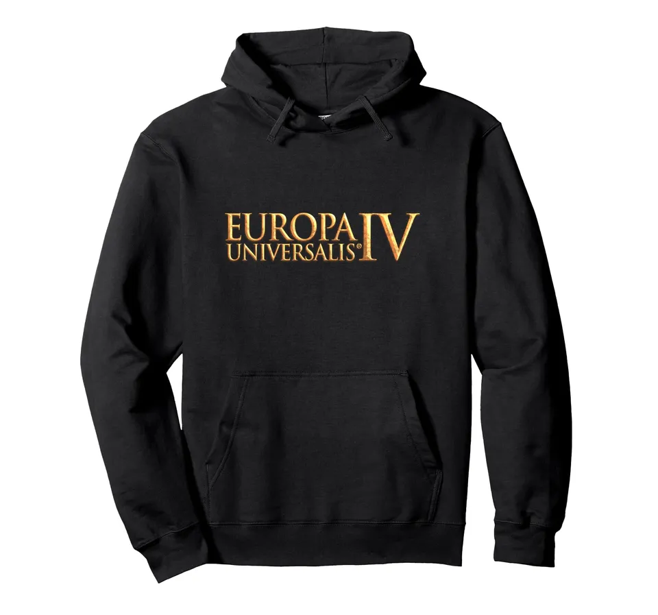 Europa Universalis IV logo felpa con cappuccio grigio scuro