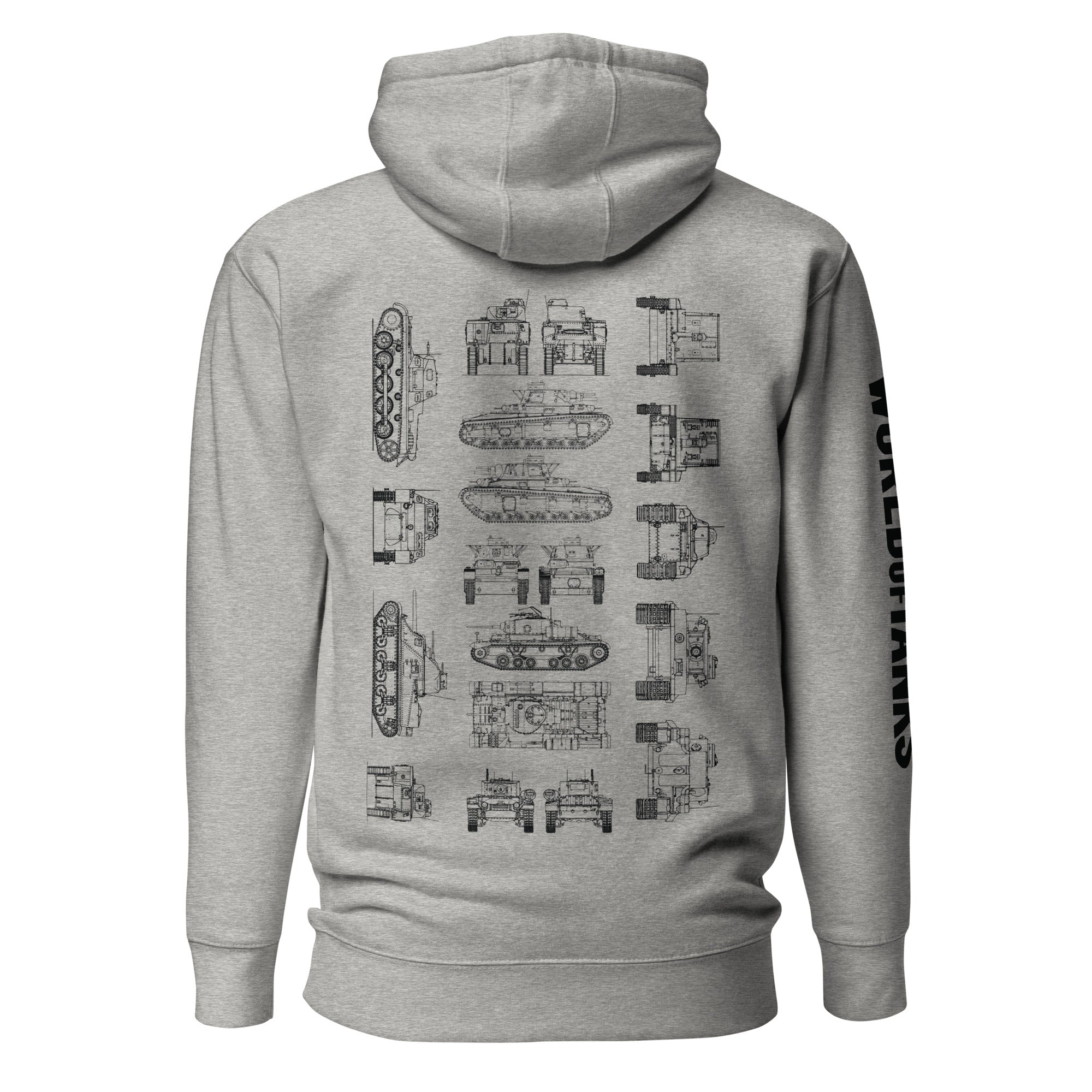 World of Tanks Schematics felpa cappuccio cotone unisex