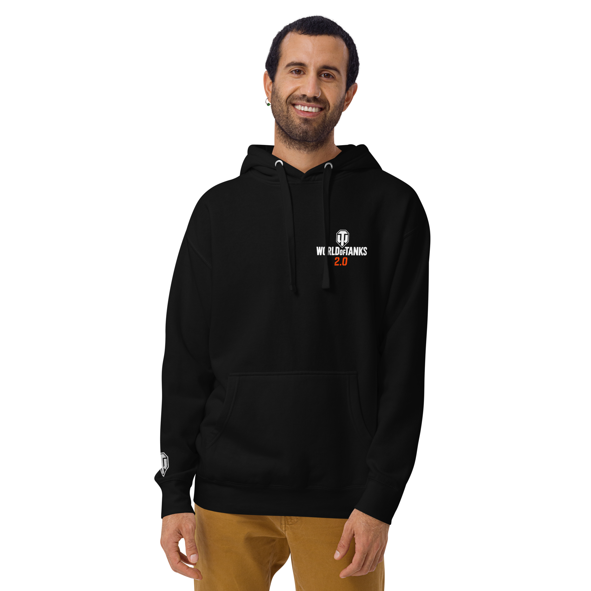 World of Tanks 2.0 felpa cappuccio nera cotone