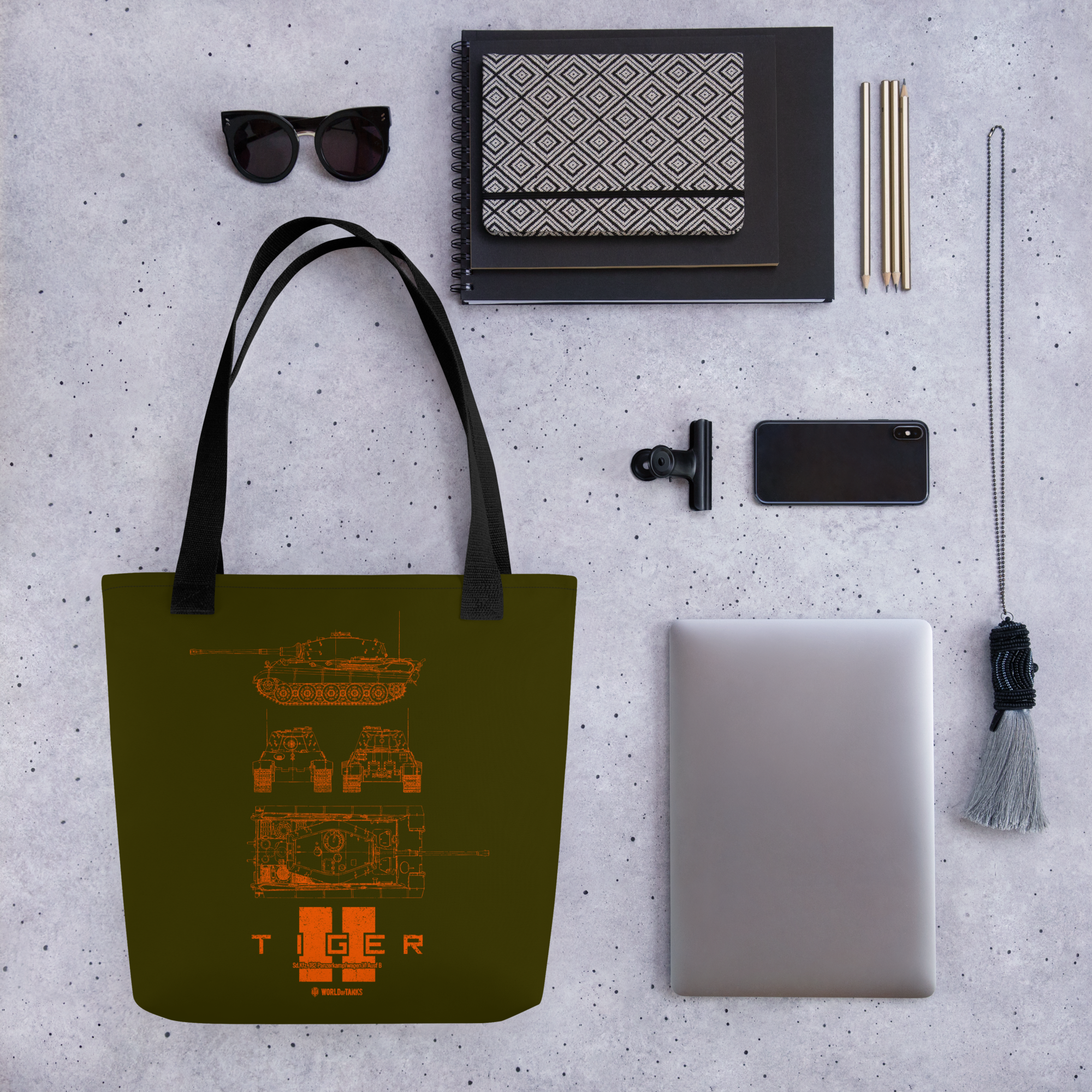 World of Tanks Tiger II Blueprint shopper 10 l