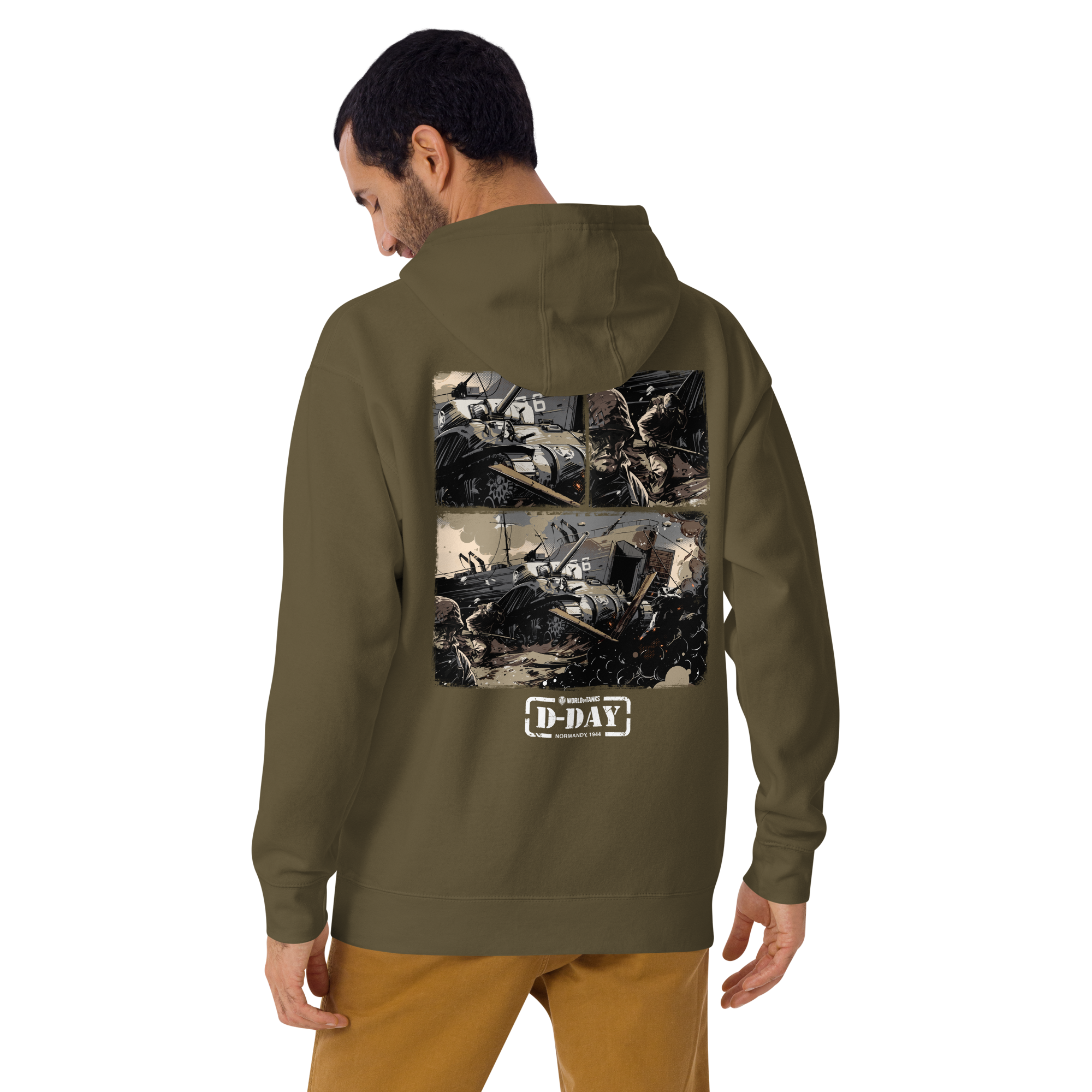 World of Tanks D-Day Fury Storm felpa verde militare unisex