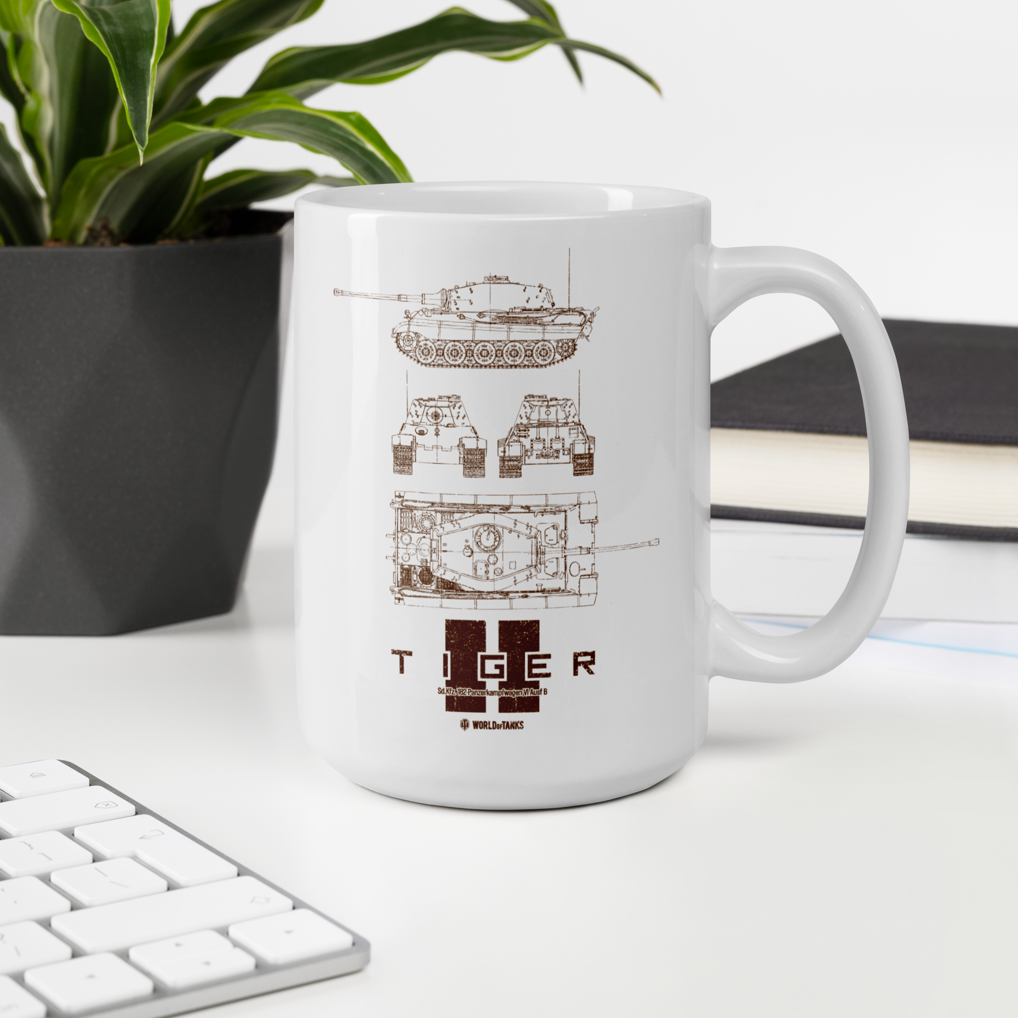 World of Tanks Blueprint Tiger II tazza ceramica 450 ml
